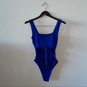 NWOT Royal Blue Cutout Strappy Bodysuit